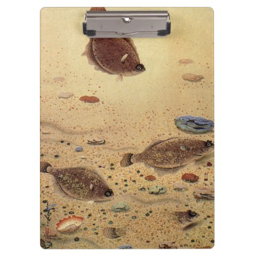 Vintage Flounders Marine Ocean Life Flat Fish Clipboard