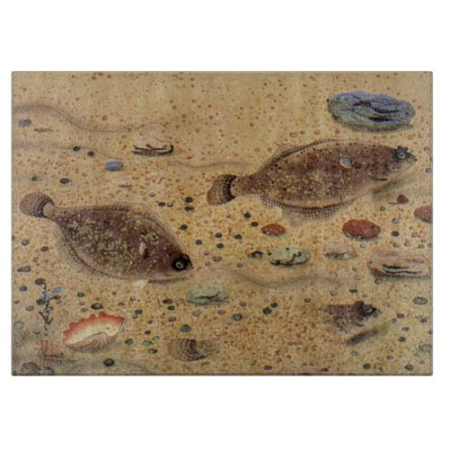Vintage Flounders Marine Ocean Life Flat Fish Cutting Board