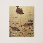 Vintage Flounders, Marine Ocean Life Flat Fish Jigsaw Puzzle