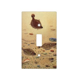 Vintage Flounders, Marine Ocean Life Flat Fish Light Switch Cover