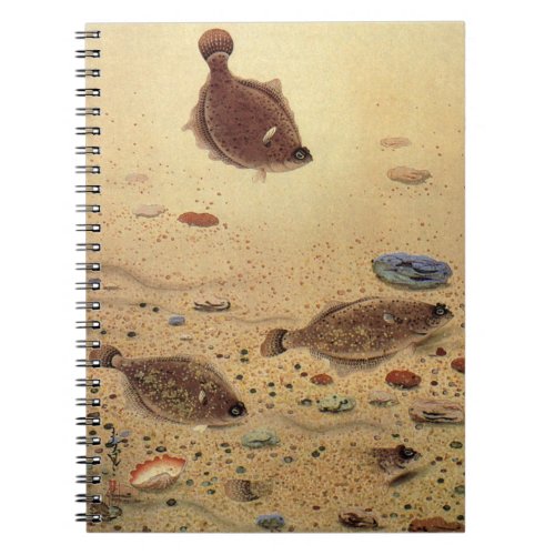 Vintage Flounders Marine Ocean Life Flat Fish Notebook