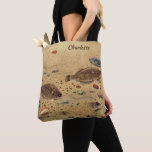 Vintage Flounders, Marine Ocean Life Flat Fish Tote Bag