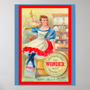 Vintage Flour Ad Beautiful 1895 Pretty Girl (copy) Poster