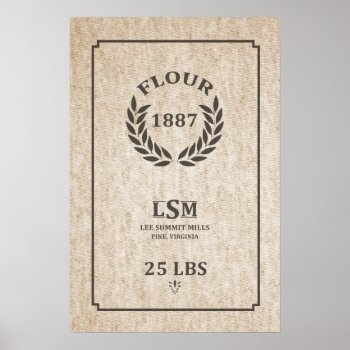 Vintage Flour Sack Poster by YesteryearToday at Zazzle