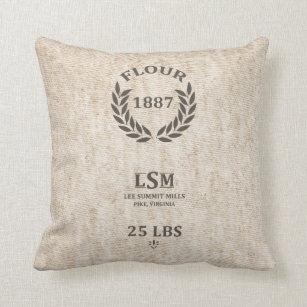 Flour Sack Pillows Decorative Throw Zazzle Vintage Flour Sack Throw Pillow