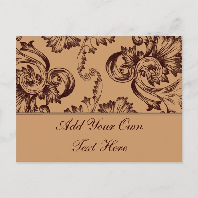 Vintage Flourish (Dark Brown) Postcard (Front)