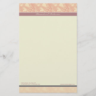 Vintage Flourish Eggplant Customized Stationery