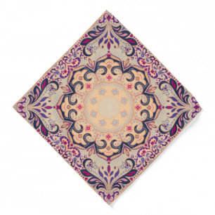 Vintage Flourish Elegant Peach Pink Mandala Bandana