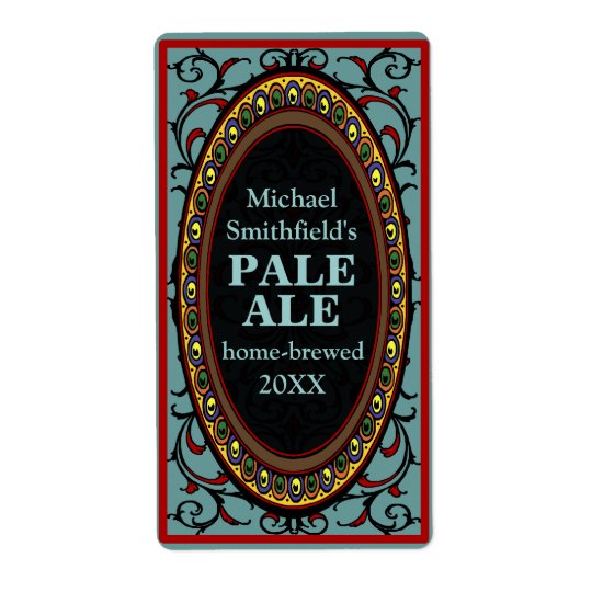 Vintage Flourish Homebrew Beer Labels Blue | Zazzle.com