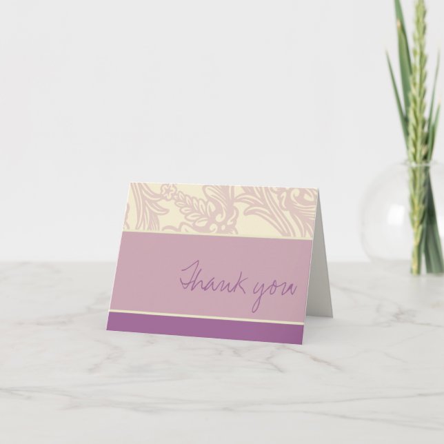 Vintage Flourish Lavender Thank You Card (Front)