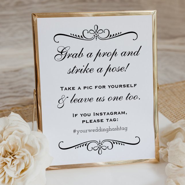 Vintage Flourish Photo Booth Wedding Poster (Creator Uploaded)