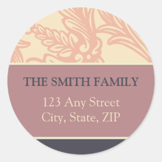 Vintage Flourish Pink/Plum Return Address Sticker