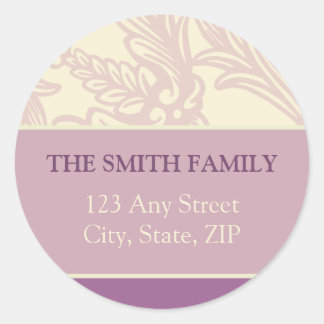 Vintage Flourish Plum/Pink Return Address Sticker