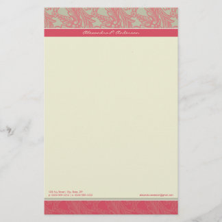 Vintage Flourish Rose Customized Stationery