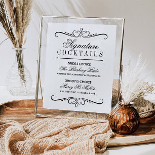 Vintage Flourish Signature Cocktails Poster