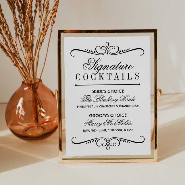 Vintage Flourish Signature Cocktails Sign (Creator Uploaded)