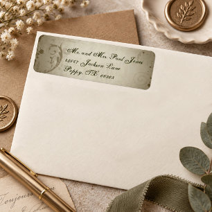 Vintage Flourishes Rustic Return Address Label