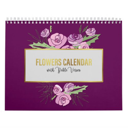 Vintage Flower and Bible Verses Wall Calendar