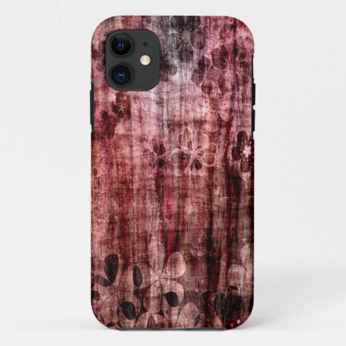 Vintage Flower and Wood Art iPhone 11 Case