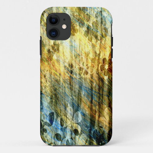 Vintage Flower and Wood Art iPhone 11 Case