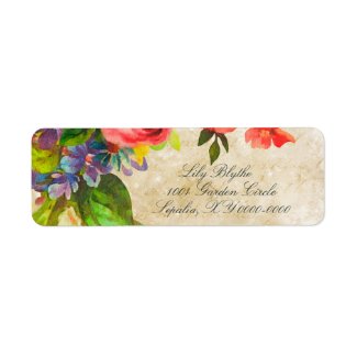 Vintage Flower Art Return Address Label