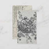 Vintage Flower Basket Black Painting Business Card (Front/Back)