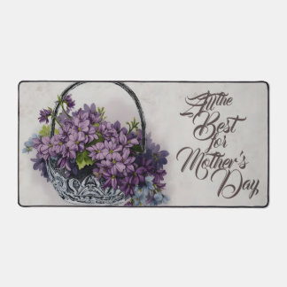 Vintage Flower Basket – Mother's Day Bloom Desk Mat