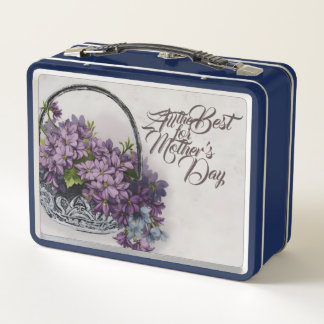 Vintage Flower Basket – Mother's Day Bloom Metal Lunch Box
