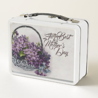 Vintage Flower Basket – Mother's Day Bloom Metal Lunch Box