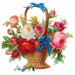 Vintage Flower Basket Photo Sculpture