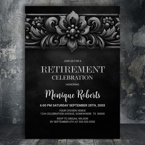 Vintage Flower Black Retirement Party