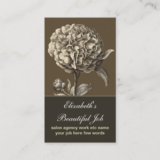 Customizable vintage flower blossom business card