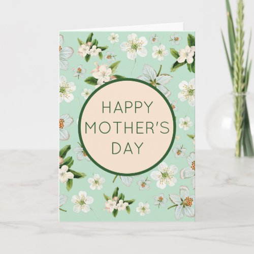 Vintage Flower Blossoms Mothers Day Holiday Card