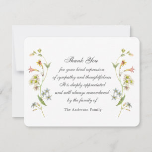 Vintage flower border thank you card