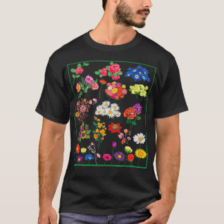 Vintage Flower Botanical Illustration Chart Plant T-Shirt