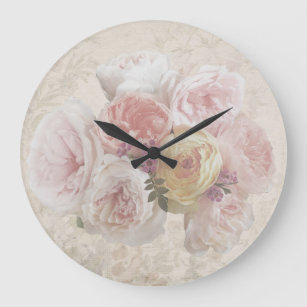 Vintage Flower Bouquet Elegant Wall Clock