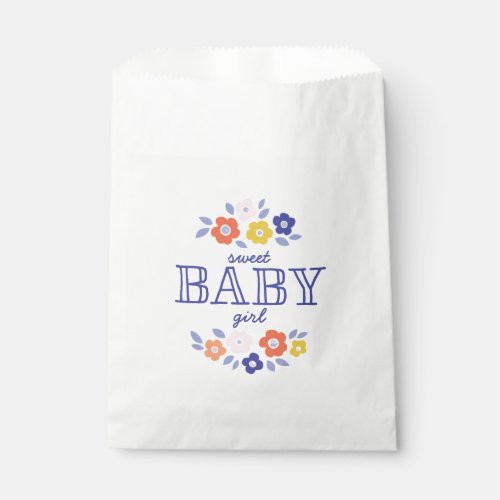 Vintage Flower Cascade Baby Shower Favor Bag