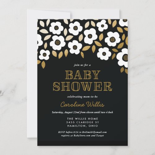 Vintage Flower Cascade Baby Shower Invitation