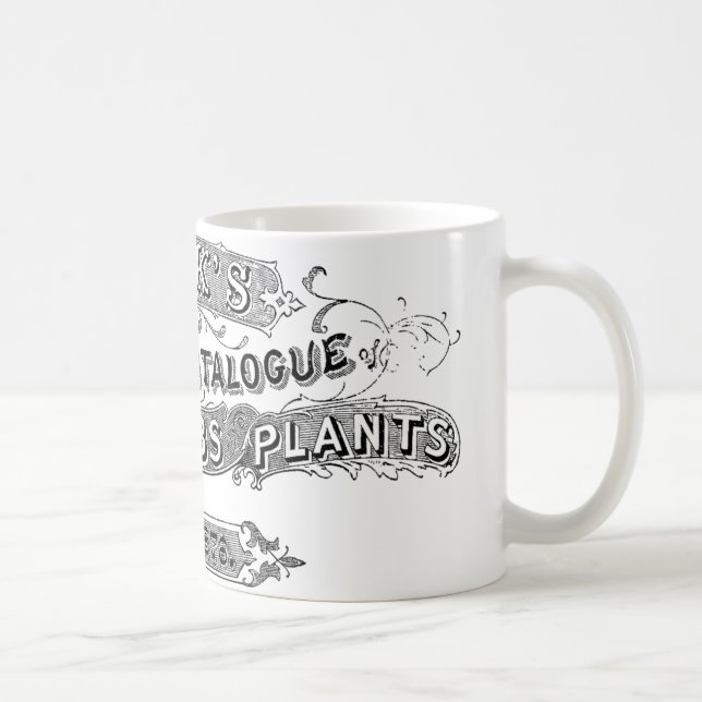 Vintage Flower Catalog Typography Coffee Mug (Right)