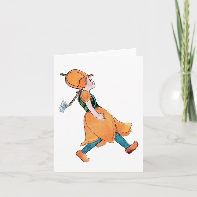 Vintage Flower Children Tulip Folded Note Card (Front)