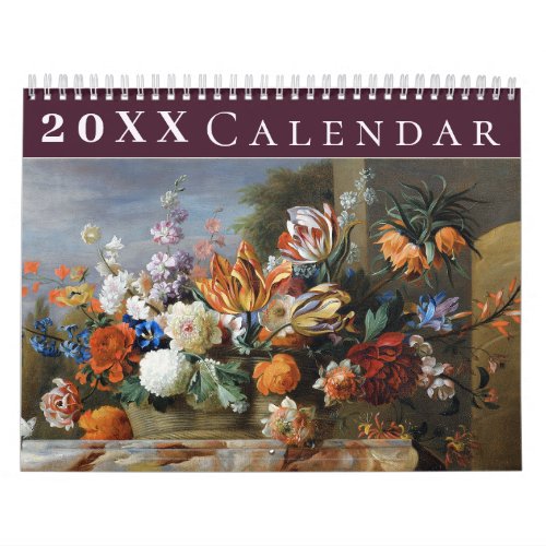 Vintage Flower Collection Peony Roses Anemone  Calendar