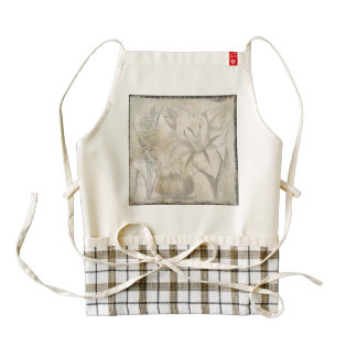 Vintage Flower Design Picture Zazzle HEART Apron