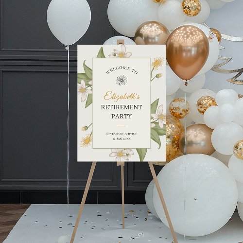 Vintage Flower Elegant Script Retirement Party 