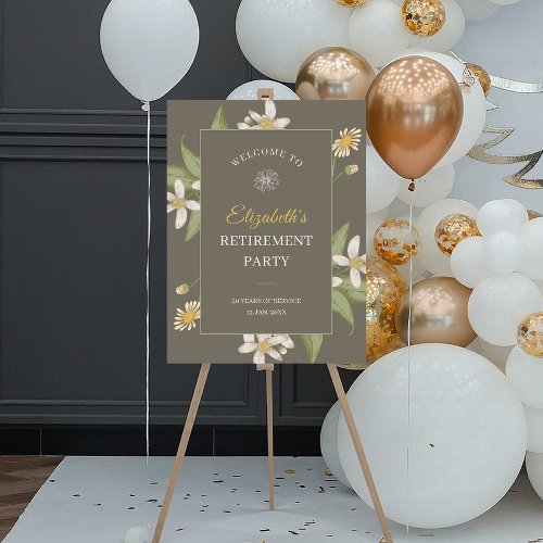 Vintage Flower Elegant Script Retirement Party 