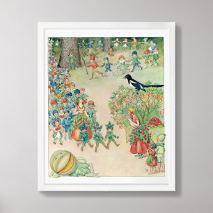 Vintage Flower Festival by Elsa Beskow  Framed Art
