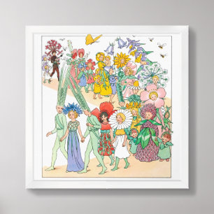 Vintage Flower Festival by Elsa Beskow  Framed Art