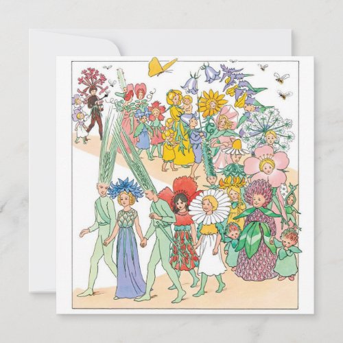Vintage Flower Festival by Elsa Beskow Note Card