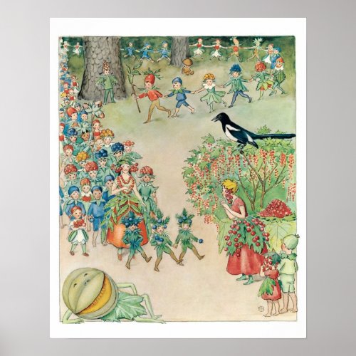 Vintage Flower Festival by Elsa Beskow  Poster