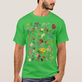 Vintage Flower Floral Botanical Chart  T-Shirt
