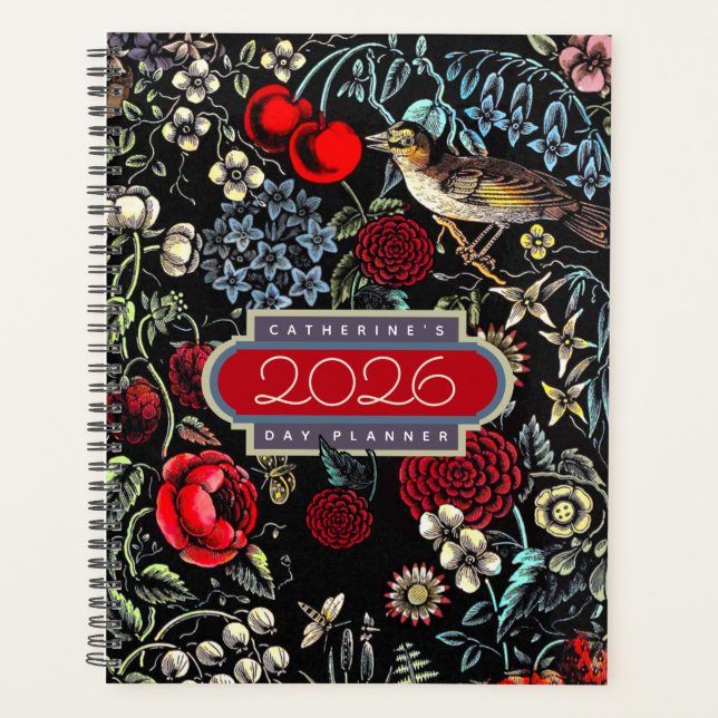Vintage Flower Garden 2026 Day Planner (Front)